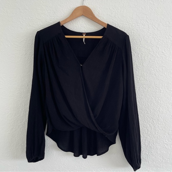 Free People Check On It Wrap Blouse - Picture 3 of 8